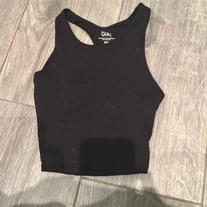 Athleta, tight black tank top, with built in bra.